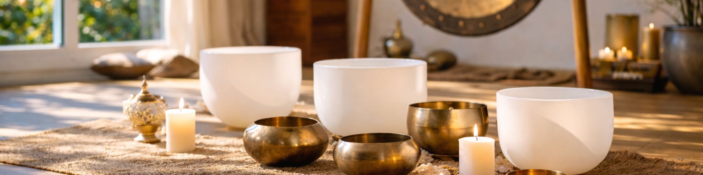 Klangschalen auf Teppich